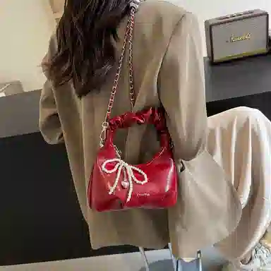 BrandName Pleated Tote Bag