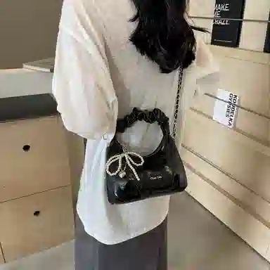 BrandName Pleated Tote Bag