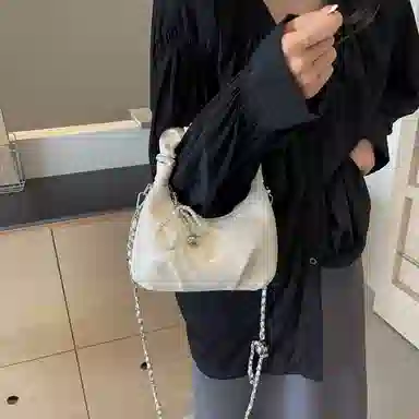 BrandName Pleated Tote Bag