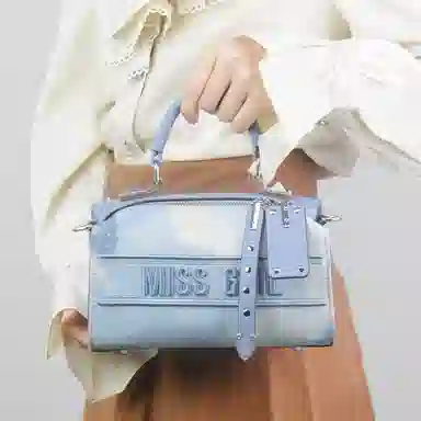 MISS GAIL Boston Bag Blue