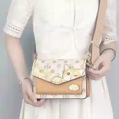 MISS GAIL Cat Print Crossbody Bag
