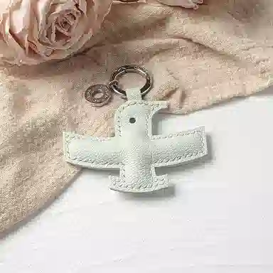 后鸟 可爱小鸟包包挂件吊饰汽车挂件饰品 手工小羊皮真皮 钥匙扣 男女同款情侣款 黑色蓝色