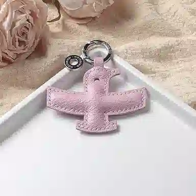 后鸟 可爱小鸟包包挂件吊饰汽车挂件饰品 手工小羊皮真皮 钥匙扣 男女同款情侣款 黑色蓝色