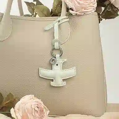 后鸟 可爱小鸟包包挂件吊饰汽车挂件饰品 手工小羊皮真皮 钥匙扣 男女同款情侣款 黑色蓝色