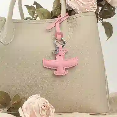 后鸟 可爱小鸟包包挂件吊饰汽车挂件饰品 手工小羊皮真皮 钥匙扣 男女同款情侣款 黑色蓝色