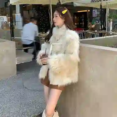 SUNSUNTOWN Fox Fur Coat Winter 2023