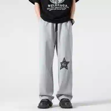 GOLFCROSS Pentagon Letter Print Straight Casual Pants