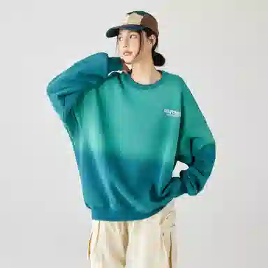 GOLFCROSS Vintage Gradient Embroidered Sweatshirt