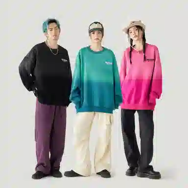 GOLFCROSS Vintage Gradient Embroidered Sweatshirt