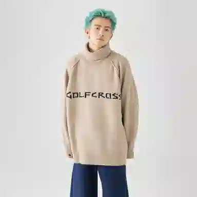 GOLFCROSS Color Dot Jacquard Knit Sweater