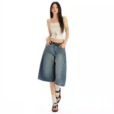 拾籍 舒适休闲通勤百搭牛仔短裤 女款