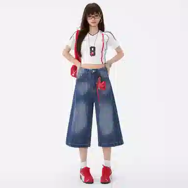 拾籍 时尚潮流复古风格宽松舒适牛仔裤 女款