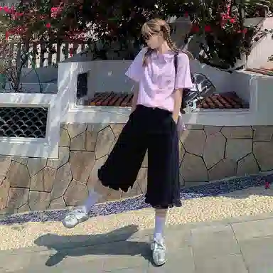 拾籍 复古高腰宽松百搭牛仔短裤 女款