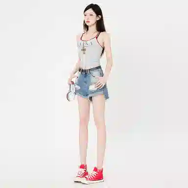 拾籍 通勤简约舒适时尚牛仔短裤 女款