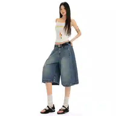 拾籍 舒适休闲通勤百搭牛仔短裤 女款