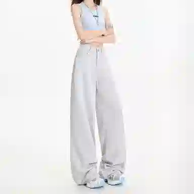 拾籍 宽松阔腿高腰薄款牛仔裤 女款