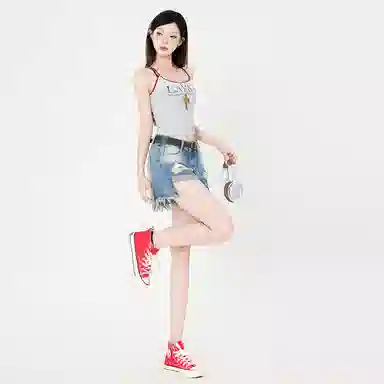 拾籍 通勤简约舒适时尚牛仔短裤 女款