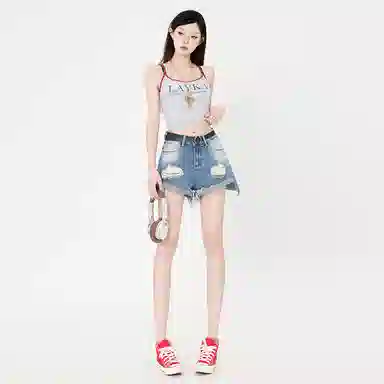 拾籍 通勤简约舒适时尚牛仔短裤 女款