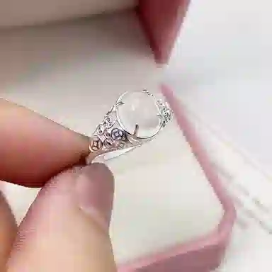 老庆云银楼 纯银戒子 个性创意设计 时尚镂空金钱币复古民族风日常百搭开口戒可调节#好运 玉髓 戒指 男女同款情侣款