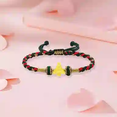 老庆云银楼 圣诞树手绳 轻奢优雅 森系小清新 小众设计高级感手饰 足金 按克计价 黄金手链 男女同款情侣款