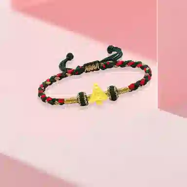 老庆云银楼 圣诞树手绳 轻奢优雅 森系小清新 小众设计高级感手饰 足金 按克计价 黄金手链 男女同款情侣款