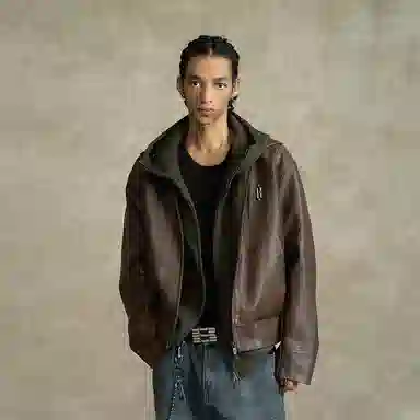 BONELESS Vintage Washed Leather Jacket