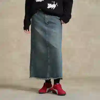 BONELESS Denim Skirt Deep Blue