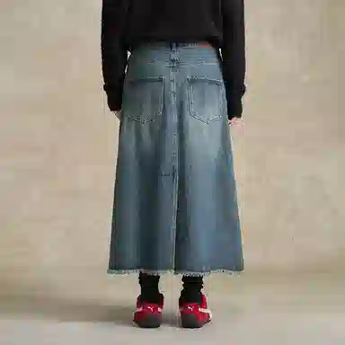 BONELESS Denim Skirt Deep Blue