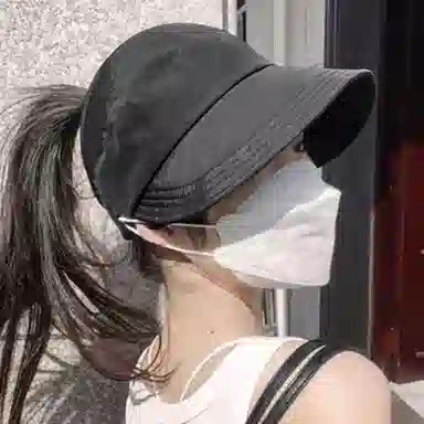 【防晒神器】 冠辉 韩版简约户外速干透气可扎马尾可挂口罩防晒空顶帽 聚酯纤维可挂口罩材质 时尚百搭多款式防晒帽 女款