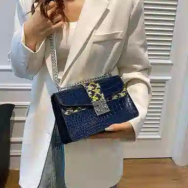 NOMK Vintage Crocodile Chain Shoulder Bag