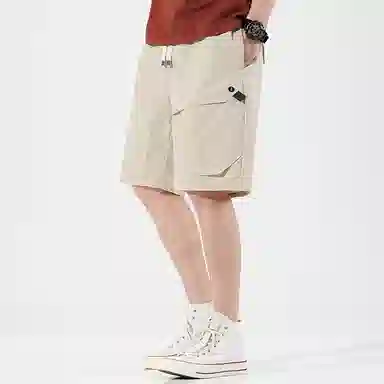 玉儿恋 美式高街多口袋直筒五分裤 舒适透气防水防晒休闲短裤 男款