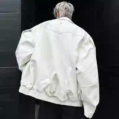悍戈 美式高街潮流机能风多元素设计机车飞行皮衣夹克 男女同款