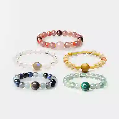 曼卡龙 五行守护天然 绿发晶 手串 女款