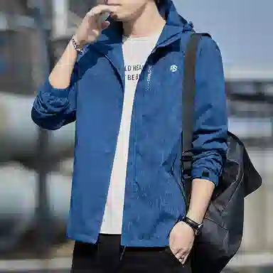虫小绿 美式时尚简约百搭短款潮流基础纯色简洁宽松舒适个性高级感无性别主义休闲日常户外防风印花外套夹克 男女同款