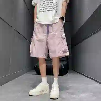 虫小绿 夏季美式薄款时尚潮流休闲宽松多口袋工装短裤 男女同款