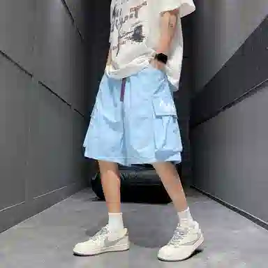 虫小绿 夏季美式薄款时尚潮流休闲宽松多口袋工装短裤 男女同款