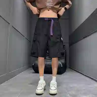 虫小绿 夏季美式薄款时尚潮流休闲宽松多口袋工装短裤 男女同款