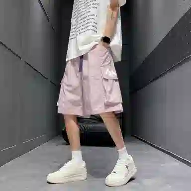 虫小绿 夏季美式薄款时尚潮流休闲宽松多口袋工装短裤 男女同款