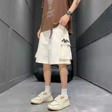 虫小绿 夏季美式薄款时尚潮流休闲宽松多口袋工装短裤 男女同款
