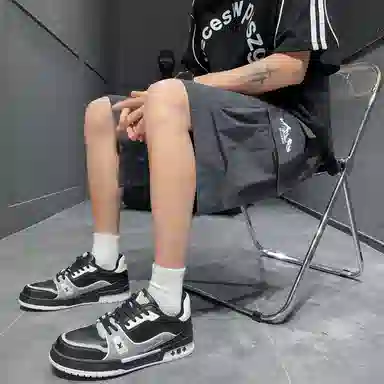 虫小绿 夏季美式薄款时尚潮流休闲宽松多口袋工装短裤 男女同款