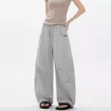 虫小绿 美式弯刀速干工装宽松凉感阔腿直筒运动休闲裤 男女同款