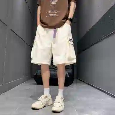 虫小绿 夏季美式薄款时尚潮流休闲宽松多口袋工装短裤 男女同款