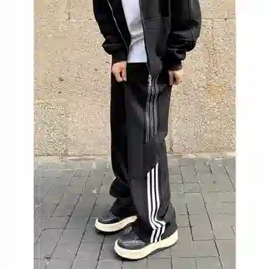 虫小绿 美式高街风舒适垂感百搭阔腿直筒休闲裤 男款