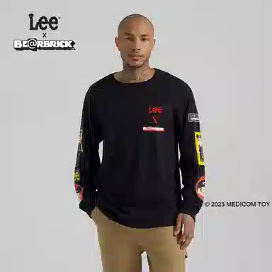 Lee X BE@RBRICK FW23 Long Sleeve Tee Black