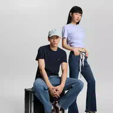 Lee Xline Logo Print Tee Black