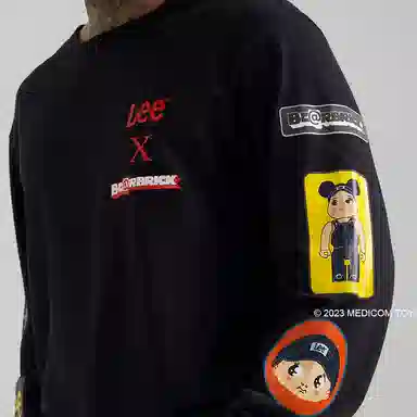 Lee X BE@RBRICK FW23 Long Sleeve Tee Black
