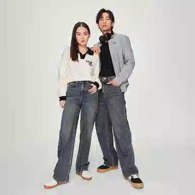 Lee FW24 Loose Straight Leg Mid Blue Jeans