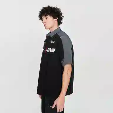 Lee SS24 Black Racing Print Polo Shirt