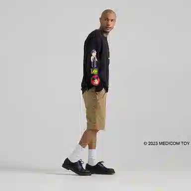 Lee X BE@RBRICK FW23 Long Sleeve Tee Black