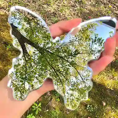 悦语 网红蝴蝶化妆镜月亮影楼户外拍照镜加厚创意摆拍神器